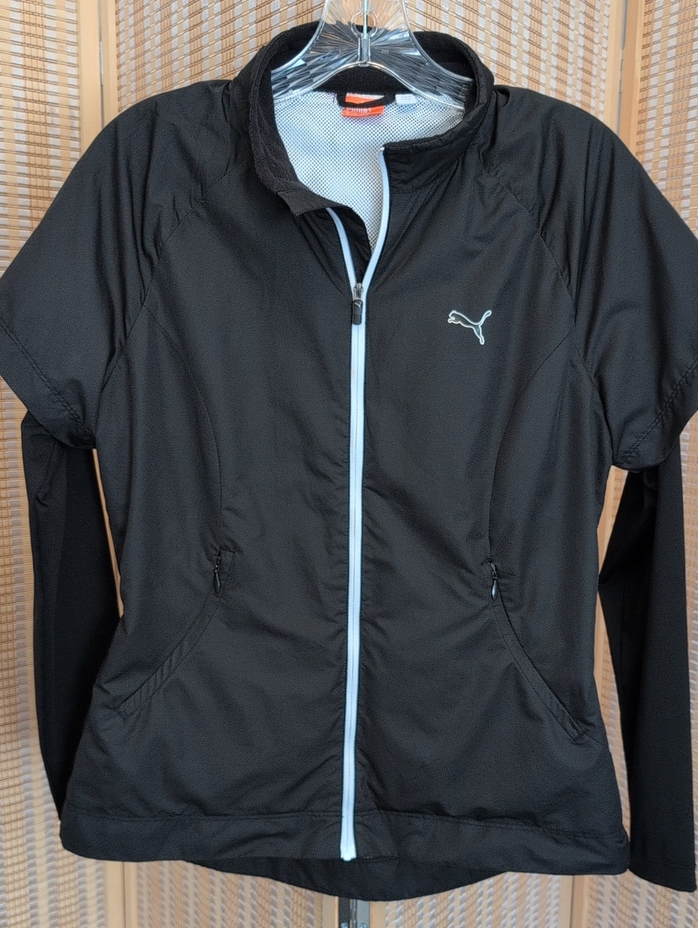Puma Black Jacket with Light Blue Zipper